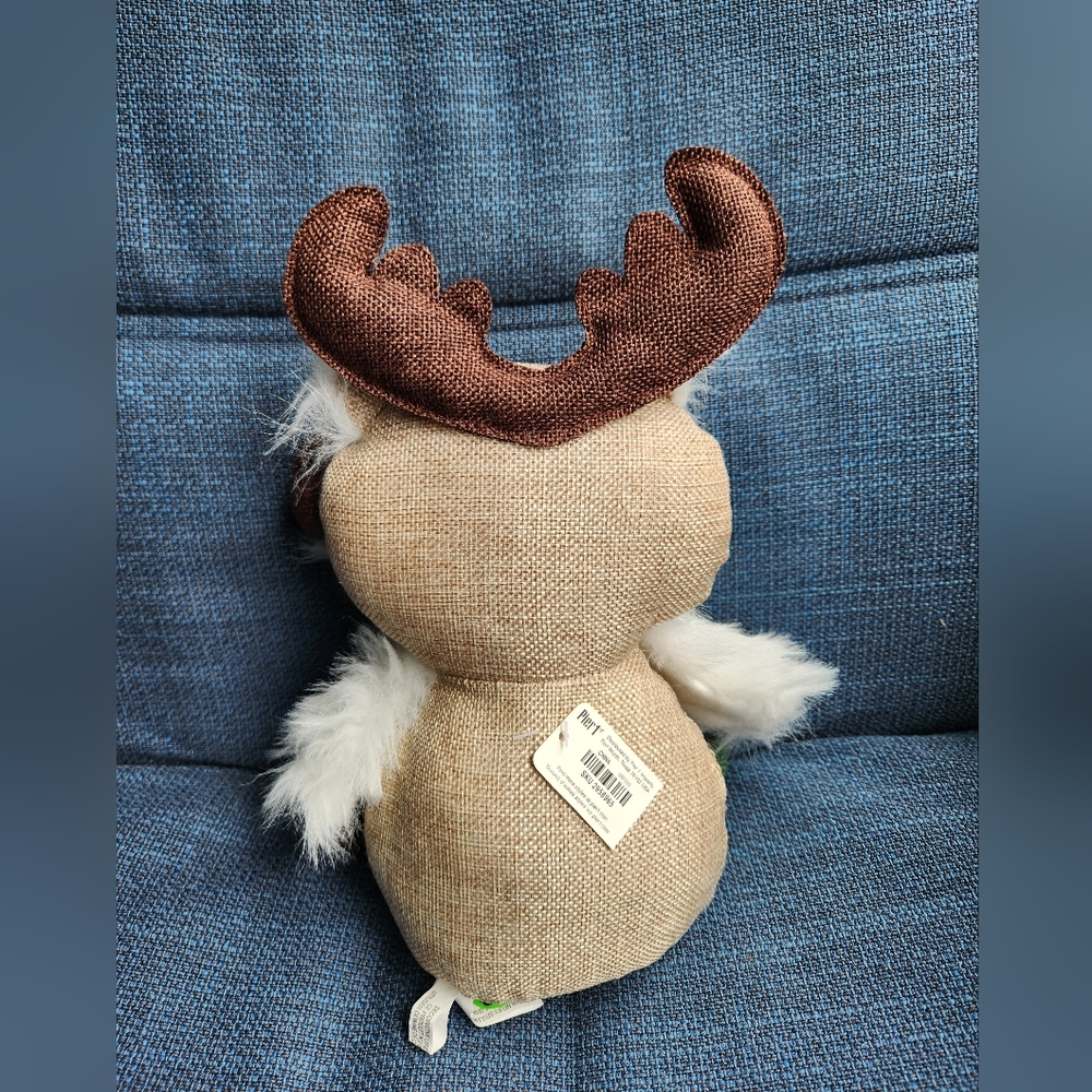 Pier 1 Christmas Owl Shelf Sitter Plush with Long Legs Burlap Pellet Sea… - Picture 2 of 6